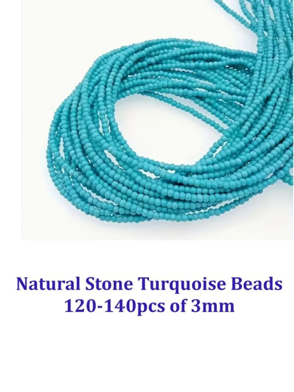 Natural Stone Turquoise Beads 120-140pcs of 3mm